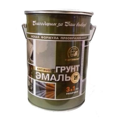 Эмаль-грунт по ржавчине 3в1 черная 6кг РАДУГА