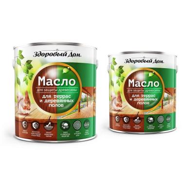 Масло д/террас и дерев.полов Здоровый Дом  Серо-голубой 1,8л