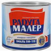 Эмаль ПФ-115 РАДУГА желтая 1,9кг