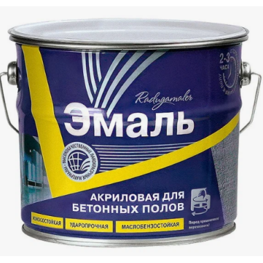 Эмаль д/бетонных полов акриловая РАДУГА белая 6кг * НОВИНКА !!!