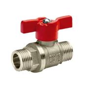 Кран шаровый латунь D 1/2", Нар/Нар, с барашковой ручкой