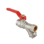 Кран шаровый латунь D 1/2", со встроенным фильтром