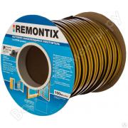 Уплотнитель резиновый P-профиль 9х5,5мм двойной 2*50/100м коричневый Remontix