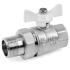 Кран шаровый американка латунь D 3/4", Вн/Нар, с барашковой ручкой