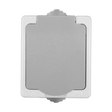 Розетка "Аллегро"1ОП с/з с крышкой IP54 серая UNIVersal