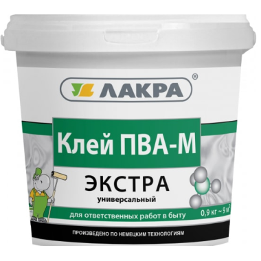 Клей ПВА Строитель Универсальный 0,9 кг/Лакра