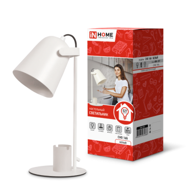 Светильник настольный лампа Е-27 СНО-16Б Белый 40Вт IN HOME