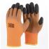 Перчатки утепленные акриловые с глубоким вспененным покрытием пальцы В04 коричневые