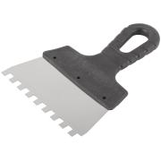 Шпатель фасадный нержавеющий зубчатый 150 мм / зуб 8 мм КУРС