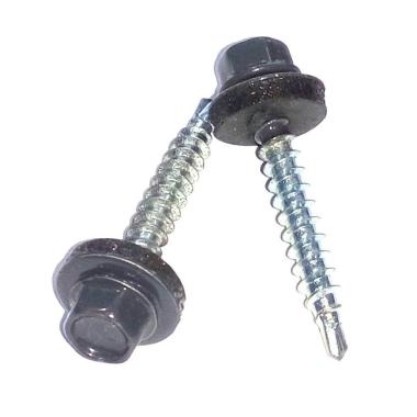 Саморез кровельный D 4.8 мм. 50 мм. Серый графит  (RAL 7024)