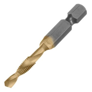 Сверло-метчик М5 х 0,8 мм, заточка 135°, быстрорежущая сталь Р6М5, шестигранный хвостовик, Denzel