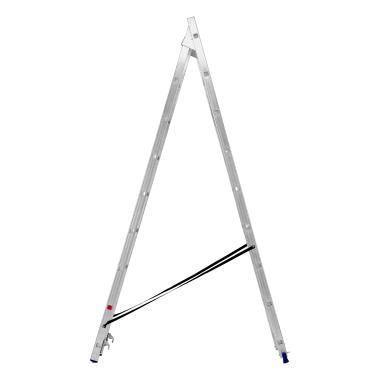 Лестница, 2х 9 ступеней двухсекционная алюминиевая 2,54м (max h=4,26м), до 150кг, Сибртех