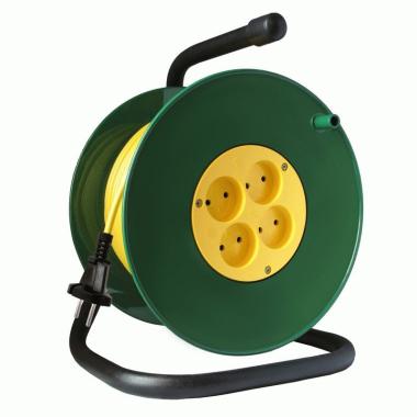 Удлинитель-катушка 4гн.20м б/з ПВС 1300Вт 2х0.75мм2 СОЮЗ