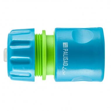 Соединитель пластмассовый, быстросъемный для шланга 1/2, аквастоп, однокомпонентный Palisad Luxe