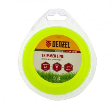 Леска для триммера, круглая 2.4 мм х 15 м, блистер Flex cord Denzel
