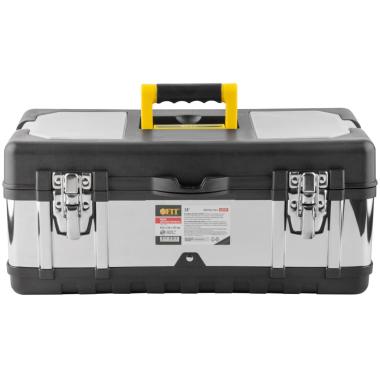 Ящик для инструмента 18", 450х250х195 мм,пластиковый, металлические замки, стенки стальные FIT