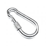 Карабин 4*40 мм стальной, с винтовым фиксатором. цинк DIN5299D