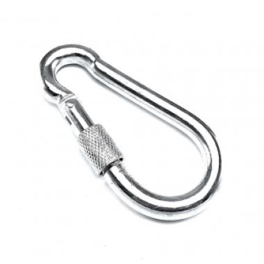 Карабин 4*40 мм стальной, с винтовым фиксатором. цинк DIN5299D