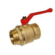 Кран шаровый латунь D 1 1/2", Вн/Нар, с флажковой ручкой