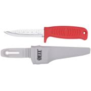 Нож строительный, нерж.сталь, пластиковая ручка, линейка на лезвии ФИТ