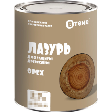 Деревозащита ЛАЗУРЬ орех (0,75л) ТМ "ВТеме" вн/нар.раб