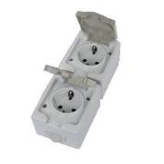 Розетка двойная 2П (вертик.) открытой установки IP54 16А "Вуокса" TDM
