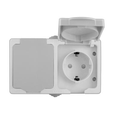 Розетка"Аллегро"2П(горизонт.)открытой установки IP54 16А UNIVersal