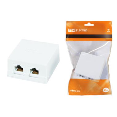 Розетка компьютерная 2хRJ45 TDM