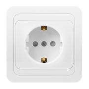 Розетка "Марс"1СП с/з шторки белый Smartbuy