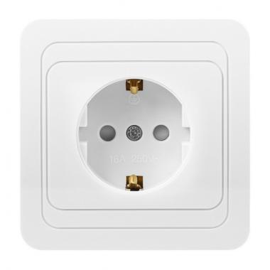 Розетка "Марс"1СП с/з шторки белый Smartbuy