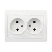 Розетка "Марс"2СП с/з керамика белый Smartbuy