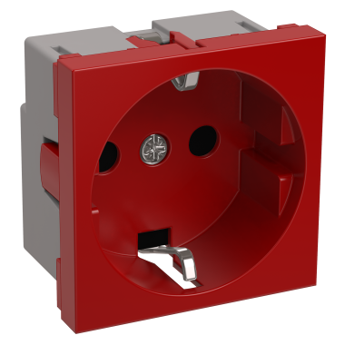 Розетка "Праймер"1СП 2модуля(для кабель-канала) красный IEK