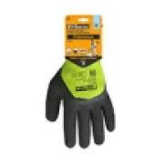 Перчатки "Утепленные: ТАЙГА", акрил, вспененное латексное покрытие, в и/у, 10(XL), салатово+черный, Fiberon