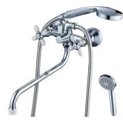 Смеситель для ванны с 2-мя рукоятками с изливом,c цв.руч.белый  S-30см G334441, Oliva, Gota Rocio