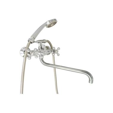 Смеситель для ванны с изливом S-38 см, 2 рукояти, перекл.душа 314510, Gota Rocio