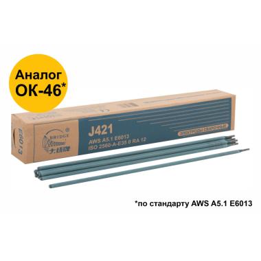 Электроды j421 "bridge" (аналог ОК46) для низкоуглеродистых сталей 4,0 мм х 400 мм (коробка 5 кг)