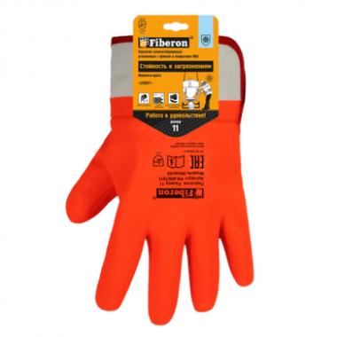 Перчатки "Стойкость к загрязнениям: СЕВЕР", хлопок+полиэстер, покрытие SandyPVC, Fiberon, 11(XXL)