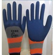 Перчатки нейлоновые с рифленым покрытием 3/4 синие В61