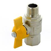 Кран шаровый газовый, D1/2", Вн/Нар с барашковой ручкой