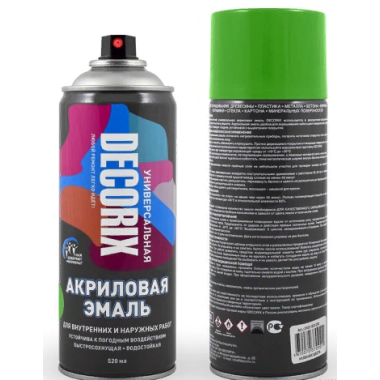 Эмаль аэроз. DECORIX акрил. ярко-зеленая 520мл NO.101