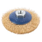 Щетка для УШМ, М14, тип "Тарелка", латун. витая проволока 0,3 мм, 125 мм, блистер, cutop profi