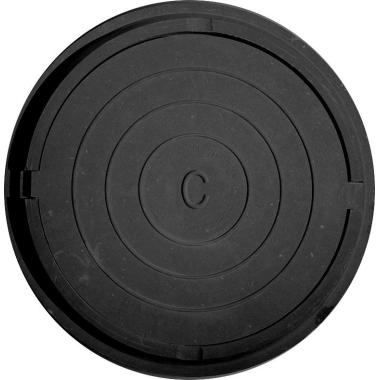 Люк полимерно-песчаный, черный, тип С (средний), до 6 т, размер нар.740/вн.545,вес 47кг