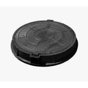 Люк полимерно-песчаный, черный, тип С (средний), до 6 т, размер нар.740/вн.545,вес 47кг