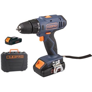 Max-pro Дрель-Шуруповерт аккумуляторная 14,4 В; 0-350/0-1250об/мин; 10мм; 28Нм; 2 батареи (li-ion) х1,5Ач; 15+1; 1ч.; регулировка оборотов Max-pro