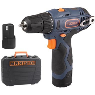 Max-pro Дрель-Шуруповерт аккумуляторная 12 В; 0-350/0-1300об/мин; 10мм; 26Нм; 2 батареи (li-ion) х1,3Ач; 17+1; 1ч.; регулировка оборотов Max-pro