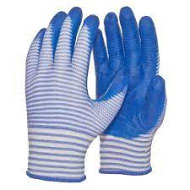 Перчатки нейлоновые с нитриловым обливом Матрос бело-синие