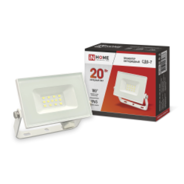 Прожектор IN HOME СДО-07-20 20Вт 1600Лм 6500К Белый