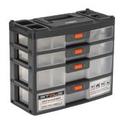 Органайзер для хранения с выдвижными лотками 310х150х260мм, 4 секции, пластик Россия// Stels