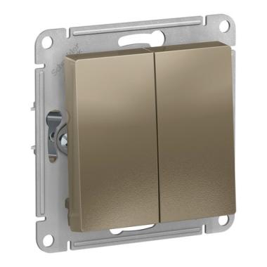 Выключатель "Atlasdesign" 2СП Шампань под рамку Schneider Electric