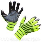 Перчатки нейлоновые с нитриловым обливом Матрос салатовые